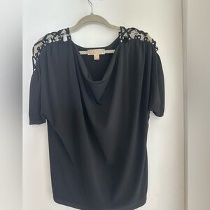 Michael Kors Black Blouse with Shoulder Cutouts
